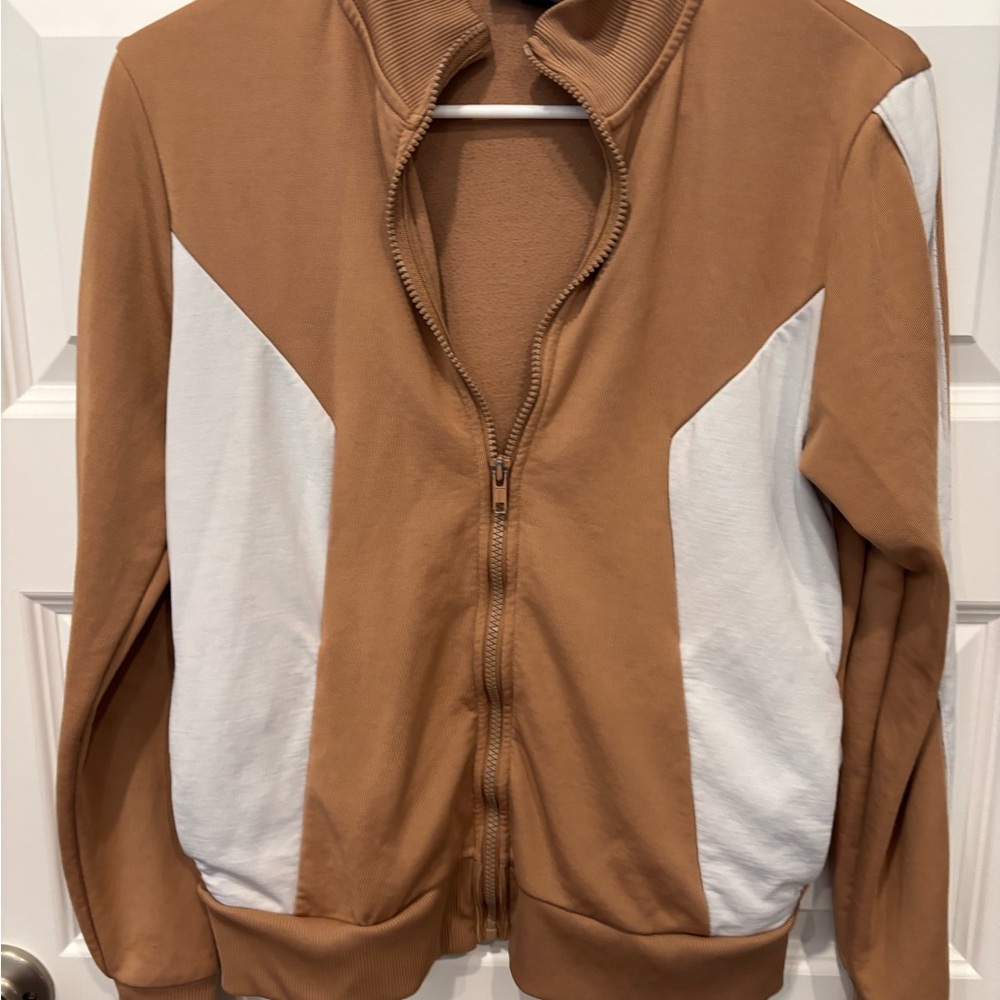 Topshop Tan and White Jacket